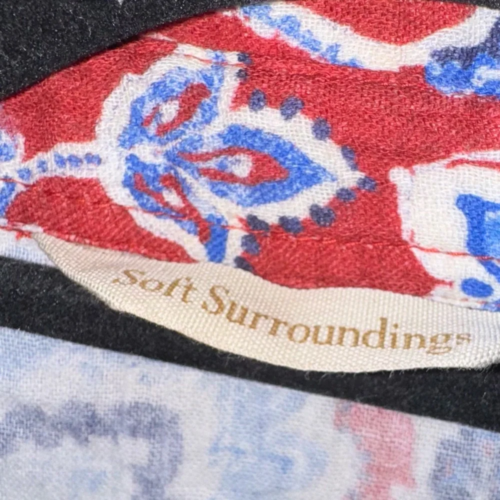 Soft Surroundings Red and Blue Paisley Top - Picture 5 of 6